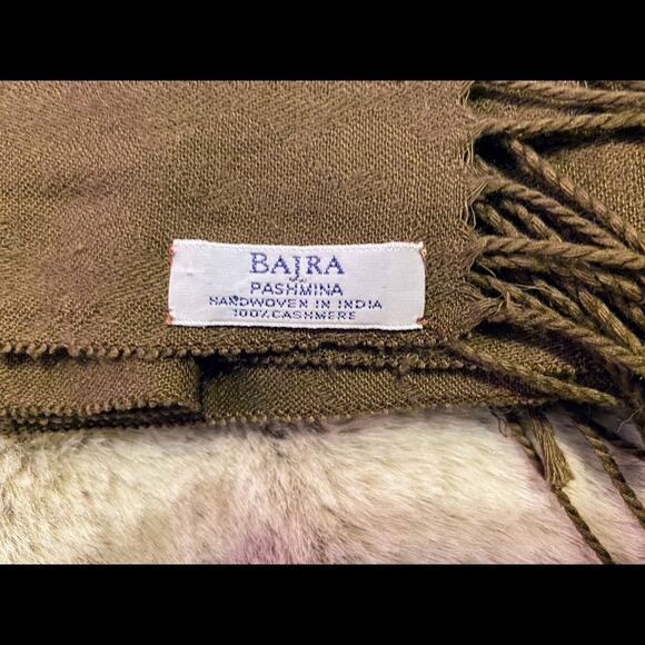 Bajra 100% Cashmere Pashmina Scarf Wrap Brown Handwoven - Picture 1 of 3